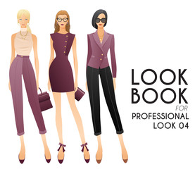 Body Template with Outfits and Accessories for Professional Look : Vector Illustration