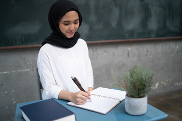 student studying