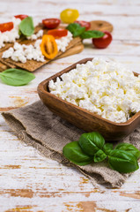 Curd cheese in a dish