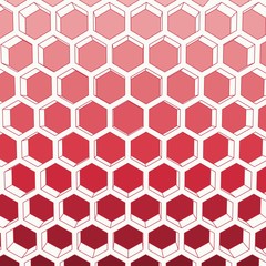 Perspective view on honeycomb. Hexagon pattern background. Isometric geometry