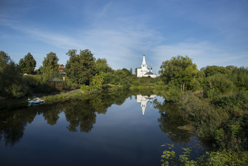 Cosmas and Damian Church (1725) on the river Kamenka, in Suzdal. Golden Ring of Russia