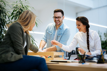 Group of people discussing plans in informal atmosphere