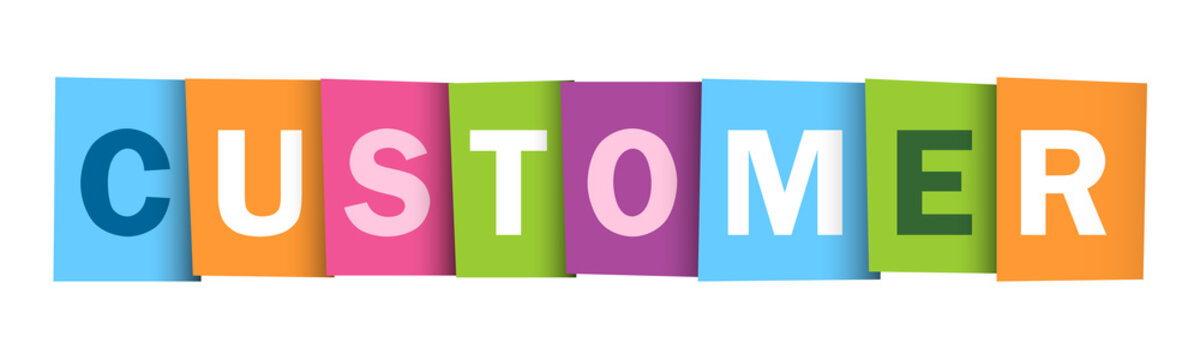 CUSTOMER colourful letters icon 