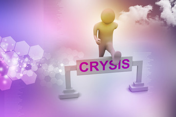 business man overcome the crisis