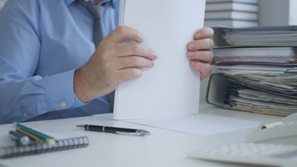 Businessman Image Sorting Accounting Documents