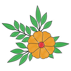 flowers and leafs decoratives vector illustration design