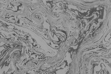 Suminagashi marble texture hand painted with grey ink. Digital paper 1152 performed in traditional japanese suminagashi floating ink technique. Curious liquid abstract background.