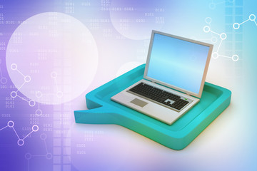 Fototapeta premium Laptop with speech bubble