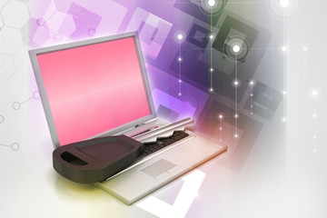 laptop on key