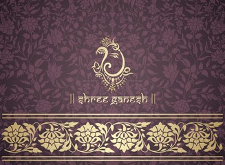Ganesha, wedding card, royal Rajasthan, India