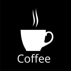 Coffee cup icon on dark background