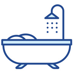 Badewanne mit Brause Vector Icon Illustration