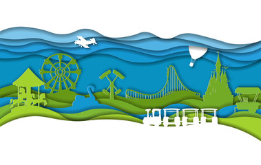 Fototapeta premium paper art landscape2 ТЕКСТ НЕ РАЗОБРАН