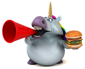 Fun unicorn - 3D Illustration