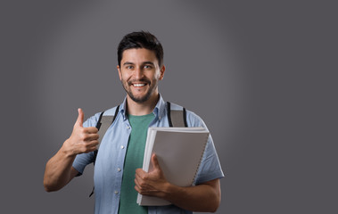 Young student with textbook