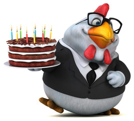 Fun chicken - 3D Illustration