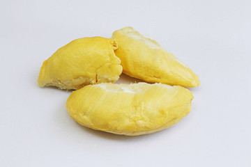 King of fruits Durian in the white background