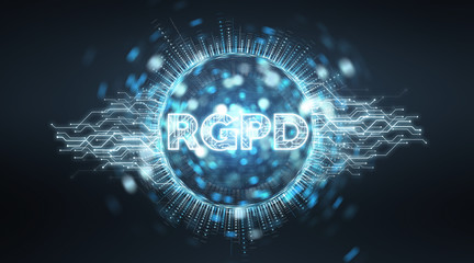 Digital GDPR interface 3D rendering