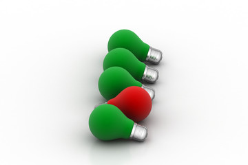 Red bulb and green bulb