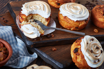 freshly baked Homemade cheese Cupcakes, close-up