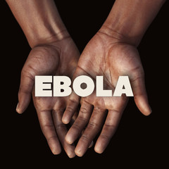 African hand with text Ebola