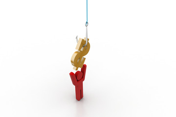 Dollar sign pick with fish hook