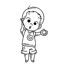 Cute cartoon kids. Vector and illustration.