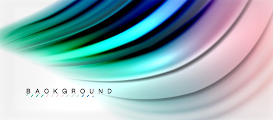 Blurred fluid colors background, abstract waves lines, vector illustration