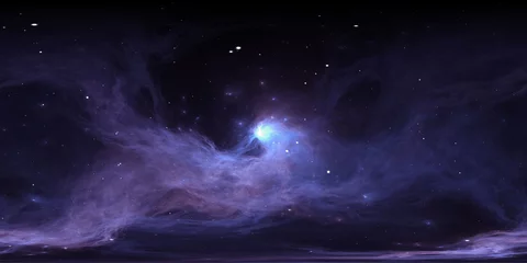 360-Grad-Weltraumnebel-Panorama, gleichwinklige Projektion, Umgebungskarte. Sphärisches HDRI-Panorama. Weltraumhintergrund mit Nebel und Sternen. © Peter Jurik