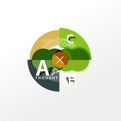 Geometric infographic banner, paper info diagram created with color shapes