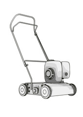 sketch of a lawn mower vector