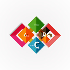 Abstract geometric option infographic banners, a b c steps process