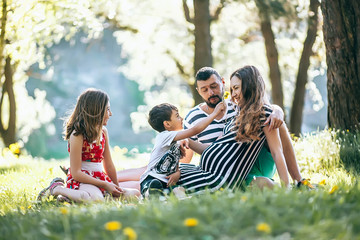 Fototapeta premium Happy family having fun.Happiness and love in family life. Happy family concept. 
