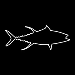 Fish or seafood icon for food apps and websites on dark background