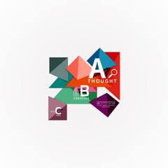 Abstract geometric option infographic banners, a b c steps process