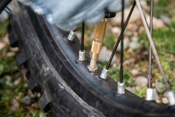 man motorcycle tire manual air pressure testing