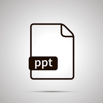 Simple black file icon with ppt extension