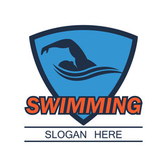 swimming logo with text space for your slogan / tag line, vector illustration