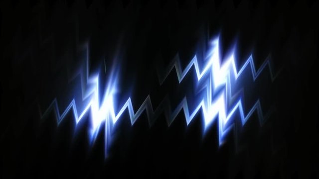 Abstract blue sharp equalizer pulses in motion background