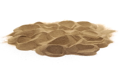 Desert sand isolated on white background and texture, with clipping path