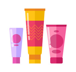 Tubes with Creams, Poster Vector Illustration