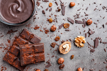 Delicious and tasty chocolate background