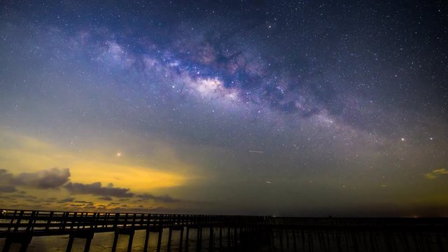 milky way at the bridge / milky way at the bridge sea view point 