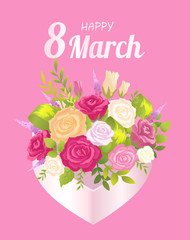 Happy 8 March Decoration, Vector Illustration