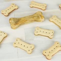 Many chewing bones for dogs, square