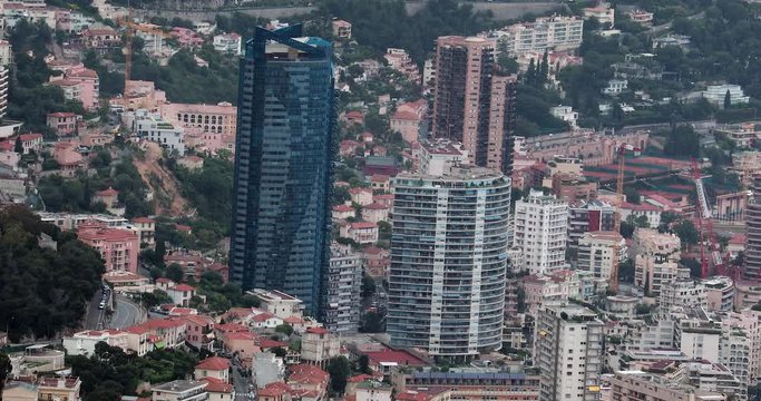 Aerial View of Modern Skyscrapers in the Principality of Monaco