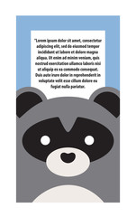 Animal Cover Raccoon and Text Vector Illustration
