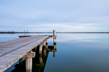 The Lake Bonney Jetty in Barmera South Australia on 13th December 2015 on a very calm day