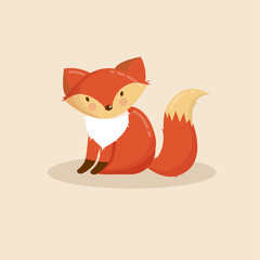 Cartoon animal, cute fox