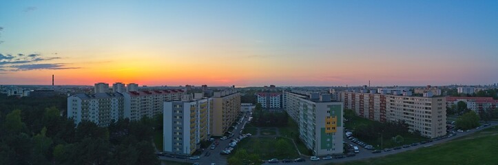 Fototapeta premium Aerial view of City Tallinn Estonia district Mustamjae